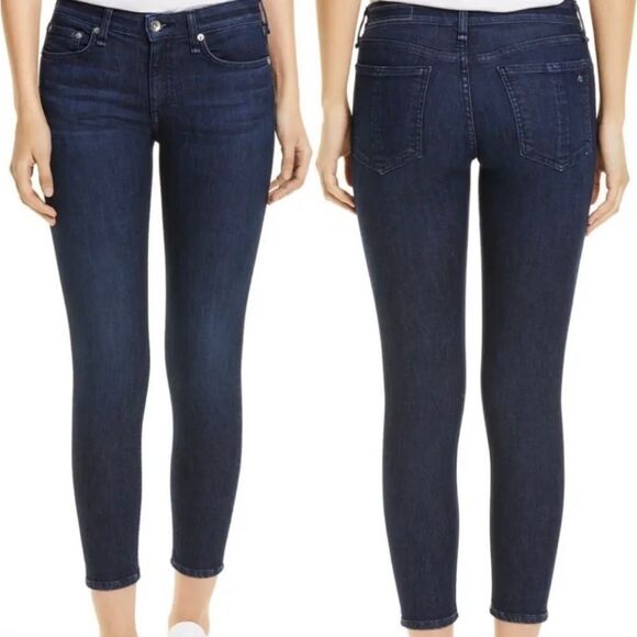 Rag & Bone Ankle Skinny Jeans Size 28 Dark Blue Wash - Olive Harrow W1502K520 - Picture 1 of 8